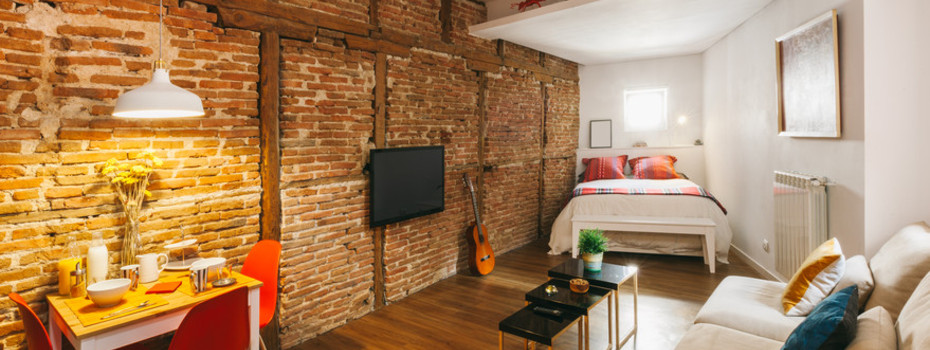 Cozy Apartment with Brick Walls
